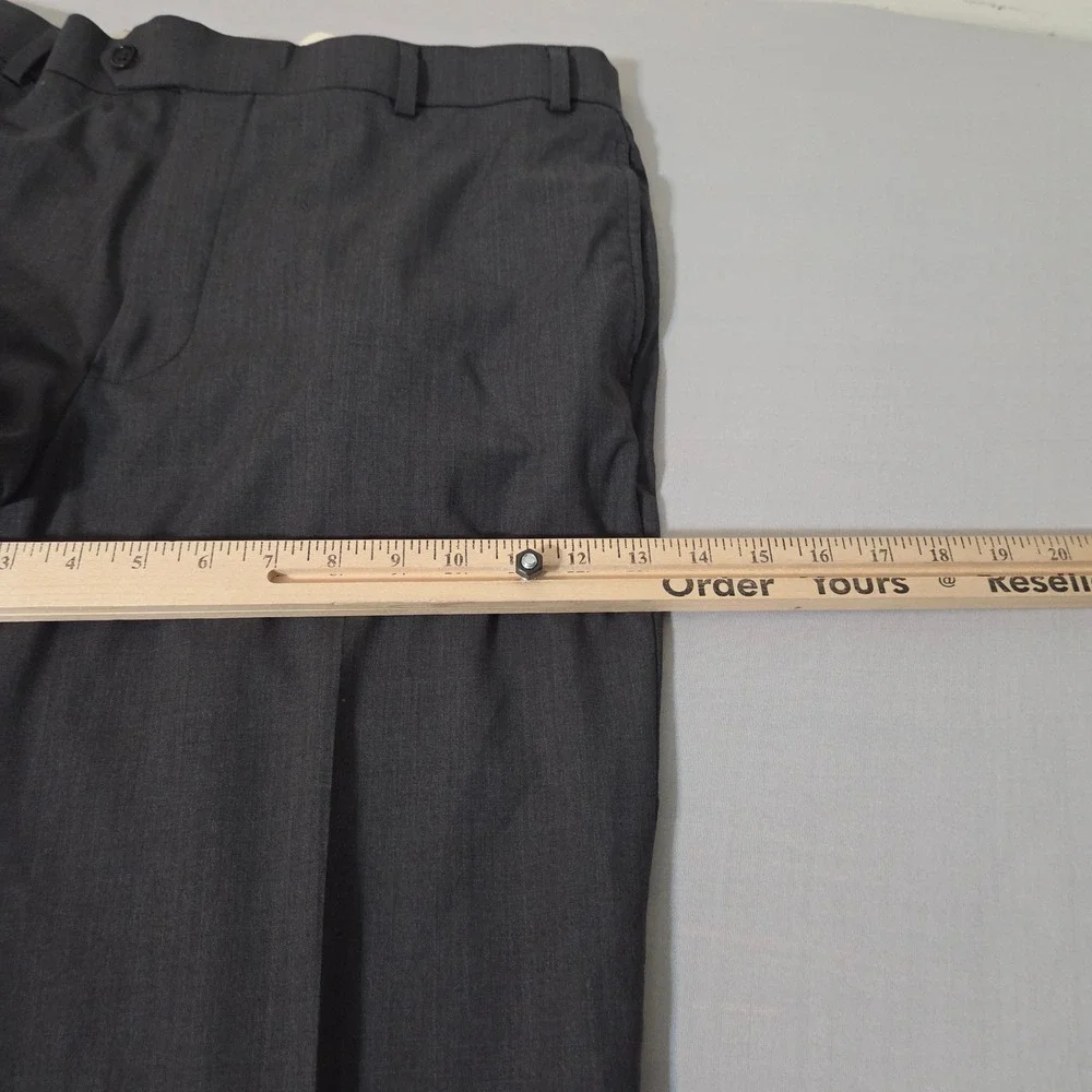 Brooks Brothers Dress Pants Men 38x30 Grey Madison Fit Flat Front Trousers